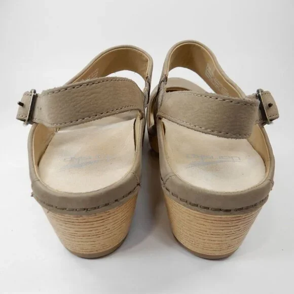 DANSKO Lucia Slingback Clog Pumps Shoes Size 40 9.5 10 Taupe Nubuck NEW $159 - Picture 8 of 14